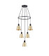 Greenport 61cm Ring Pendant 16cm x 14cm Shade 5 Light E27 Sand Black/Brass/Gold Metal Shade-4