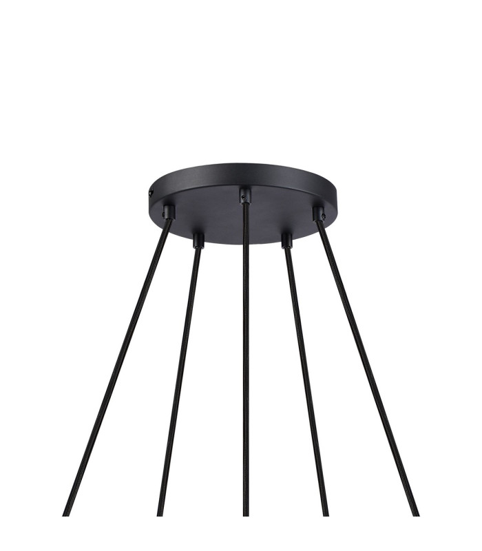 Greenport 61cm Ring Pendant 16cm x 14cm Shade 5 Light E27 Sand Black/Brass/Gold Metal Shade-5