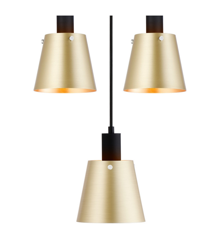 Greenport 61cm Ring Pendant 16cm x 14cm Shade 5 Light E27 Sand Black/Brass/Gold Metal Shade-8