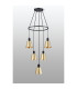 Greenport 61cm Ring Pendant 16cm x 14cm Shade 5 Light E27 Sand Black/Brass/Gold Metal Shade-9