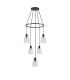 Greenport 61cm Ring Pendant 16cm x 14cm Shade 5 Light E27 Sand Black/Frosted White Glass Shade-4