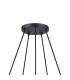 Greenport 61cm Ring Pendant 16cm x 14cm Shade 5 Light E27 Sand Black/Frosted White Glass Shade-5