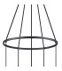 Greenport 61cm Ring Pendant 16cm x 14cm Shade 5 Light E27 Sand Black/Frosted White Glass Shade-6