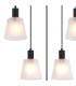 Greenport 61cm Ring Pendant 16cm x 14cm Shade 5 Light E27 Sand Black/Frosted White Glass Shade-7