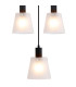 Greenport 61cm Ring Pendant 16cm x 14cm Shade 5 Light E27 Sand Black/Frosted White Glass Shade-8