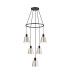 Greenport 61cm Ring Pendant 16cm x 14cm Shade 5 Light E27 Sand Black/Light Grey/Silver Metal Shade-1