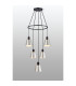 Greenport 61cm Ring Pendant 16cm x 14cm Shade 5 Light E27 Sand Black/Light Grey/Silver Metal Shade-3