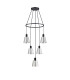 Greenport 61cm Ring Pendant 16cm x 14cm Shade 5 Light E27 Sand Black/Light Grey/Silver Metal Shade-4