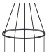 Greenport 61cm Ring Pendant 16cm x 14cm Shade 5 Light E27 Sand Black/Light Grey/Silver Metal Shade-6