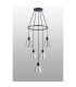 Greenport 61cm Ring Pendant 16cm x 14cm Shade 5 Light E27 Sand Black/Light Grey/Silver Metal Shade-9