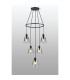 Greenport 61cm Ring Pendant 16cm x 14cm Shade 5 Light E27 Sand Black/Smoke Faded Glass Shade-3