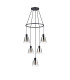 Greenport 61cm Ring Pendant 16cm x 14cm Shade 5 Light E27 Sand Black/Smoke Faded Glass Shade-4