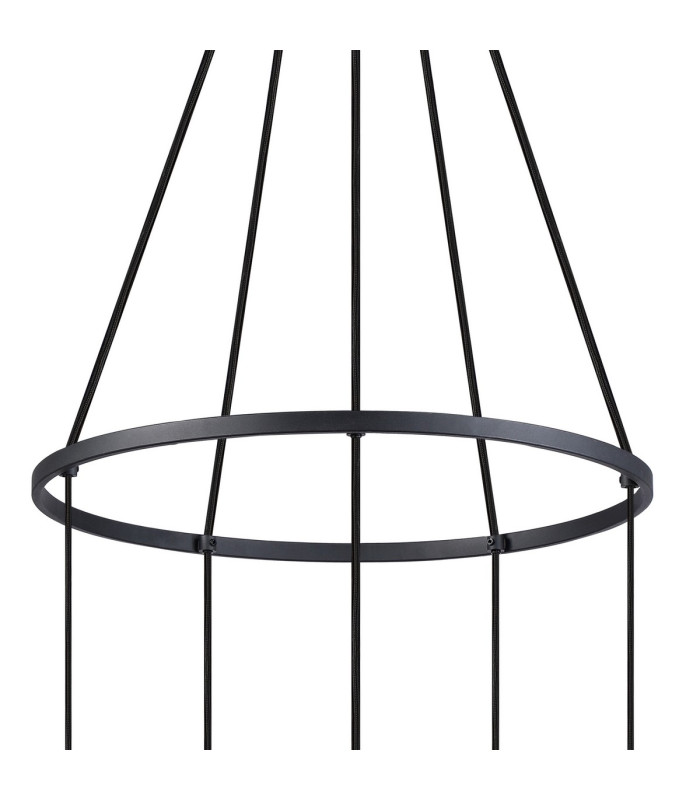 Greenport 61cm Ring Pendant 16cm x 14cm Shade 5 Light E27 Sand Black/Smoke Faded Glass Shade-6