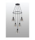 Greenport 61cm Ring Pendant 16cm x 14cm Shade 5 Light E27 Sand Black/Smoke Faded Glass Shade-9