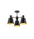 Greenport 65cm Semi Ceiling Light Adjustable Arms 16cm x 14cm Shade 3 Light E27 Sand Black/Black/Gold Metal Shade-1
