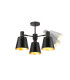 Greenport 65cm Semi Ceiling Light Adjustable Arms 16cm x 14cm Shade 3 Light E27 Sand Black/Black/Gold Metal Shade-4