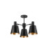 Greenport 65cm Semi Ceiling Light Adjustable Arms 16cm x 14cm Shade 3 Light E27 Sand Black/Black/Gold Metal Shade-5