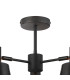 Greenport 65cm Semi Ceiling Light Adjustable Arms 16cm x 14cm Shade 3 Light E27 Sand Black/Black/Gold Metal Shade-6