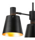 Greenport 65cm Semi Ceiling Light Adjustable Arms 16cm x 14cm Shade 3 Light E27 Sand Black/Black/Gold Metal Shade-7
