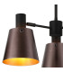 Greenport 65cm Semi Ceiling Light Adjustable Arms 16cm x 14cm Shade 3 Light E27 Sand Black/Brown/Copper Metal Shade-7