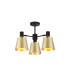 Greenport 65cm Semi Ceiling Light Adjustable Arms 16cm x 14cm Shade 3 Light E27 Sand Black/Brass/Gold Metal Shade-1