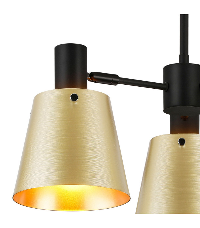 Greenport 65cm Semi Ceiling Light Adjustable Arms 16cm x 14cm Shade 3 Light E27 Sand Black/Brass/Gold Metal Shade-6