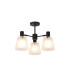 Greenport 65cm Semi Ceiling Light Adjustable Arms 16cm x 14cm Shade 3 Light E27 Sand Black/Frosted White Glass Shade-1