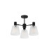 Greenport 65cm Semi Ceiling Light Adjustable Arms 16cm x 14cm Shade 3 Light E27 Sand Black/Frosted White Glass Shade-5