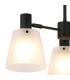 Greenport 65cm Semi Ceiling Light Adjustable Arms 16cm x 14cm Shade 3 Light E27 Sand Black/Frosted White Glass Shade-6