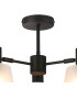 Greenport 65cm Semi Ceiling Light Adjustable Arms 16cm x 14cm Shade 3 Light E27 Sand Black/Frosted White Glass Shade-7