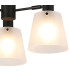 Greenport 65cm Semi Ceiling Light Adjustable Arms 16cm x 14cm Shade 3 Light E27 Sand Black/Frosted White Glass Shade-8
