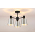 Greenport 65cm Semi Ceiling Light Adjustable Arms 16cm x 14cm Shade 3 Light E27 Sand Black/Light Grey/Silver Metal Shade-3