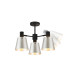 Greenport 65cm Semi Ceiling Light Adjustable Arms 16cm x 14cm Shade 3 Light E27 Sand Black/Light Grey/Silver Metal Shade-4