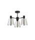 Greenport 65cm Semi Ceiling Light Adjustable Arms 16cm x 14cm Shade 3 Light E27 Sand Black/Light Grey/Silver Metal Shade-5