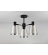 Greenport 65cm Semi Ceiling Light Adjustable Arms 16cm x 14cm Shade 3 Light E27 Sand Black/Light Grey/Silver Metal Shade-9