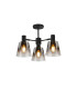 Greenport 65cm Semi Ceiling Light Adjustable Arms 16cm x 14cm Shade 3 Light E27 Sand Black/Smoke Faded Glass Shade-1