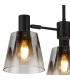 Greenport 65cm Semi Ceiling Light Adjustable Arms 16cm x 14cm Shade 3 Light E27 Sand Black/Smoke Faded Glass Shade-6