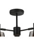 Greenport 65cm Semi Ceiling Light Adjustable Arms 16cm x 14cm Shade 3 Light E27 Sand Black/Smoke Faded Glass Shade-7