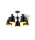 Greenport 75cm Semi Ceiling Light Adjustable Arms 16cm x 14cm Shade 5 Light E27 Sand Black/Black/Gold Metal Shade-4