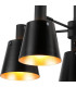 Greenport 75cm Semi Ceiling Light Adjustable Arms 16cm x 14cm Shade 5 Light E27 Sand Black/Black/Gold Metal Shade-6