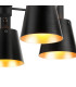 Greenport 75cm Semi Ceiling Light Adjustable Arms 16cm x 14cm Shade 5 Light E27 Sand Black/Black/Gold Metal Shade-8