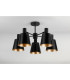 Greenport 75cm Semi Ceiling Light Adjustable Arms 16cm x 14cm Shade 5 Light E27 Sand Black/Black/Gold Metal Shade-9