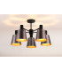 Greenport 75cm Semi Ceiling Light Adjustable Arms 16cm x 14cm Shade 5 Light E27 Sand Black/Brown/Copper Metal Shade-3
