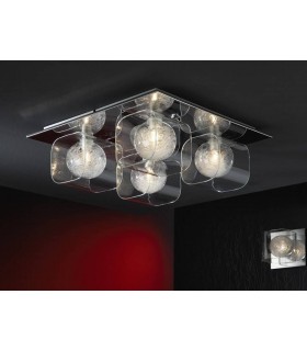 4 Light Crystal Flush Ceiling Light Chrome, G9 - 1