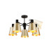 Greenport 75cm Semi Ceiling Light Adjustable Arms 16cm x 14cm Shade 5 Light E27 Sand Black/Brass/Gold Metal Shade-4