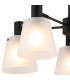 Greenport 75cm Semi Ceiling Light Adjustable Arms 16cm x 14cm Shade 5 Light E27 Sand Black/Frosted White Glass Shade-6