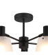 Greenport 75cm Semi Ceiling Light Adjustable Arms 16cm x 14cm Shade 5 Light E27 Sand Black/Frosted White Glass Shade-7