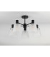 Greenport 75cm Semi Ceiling Light Adjustable Arms 16cm x 14cm Shade 5 Light E27 Sand Black/Frosted White Glass Shade-9