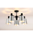 Greenport 75cm Semi Ceiling Light Adjustable Arms 16cm x 14cm Shade 5 Light E27 Sand Black/Light Grey/Silver Metal Shade-3