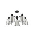 Greenport 75cm Semi Ceiling Light Adjustable Arms 16cm x 14cm Shade 5 Light E27 Sand Black/Light Grey/Silver Metal Shade-5